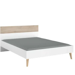 Schlafzimmerset Hardy | Doppelbett, Nachttisch | Eiche Weiß Design