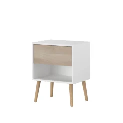 Schlafzimmerset Hardy | Doppelbett, Nachttisch | Eiche Weiß Design