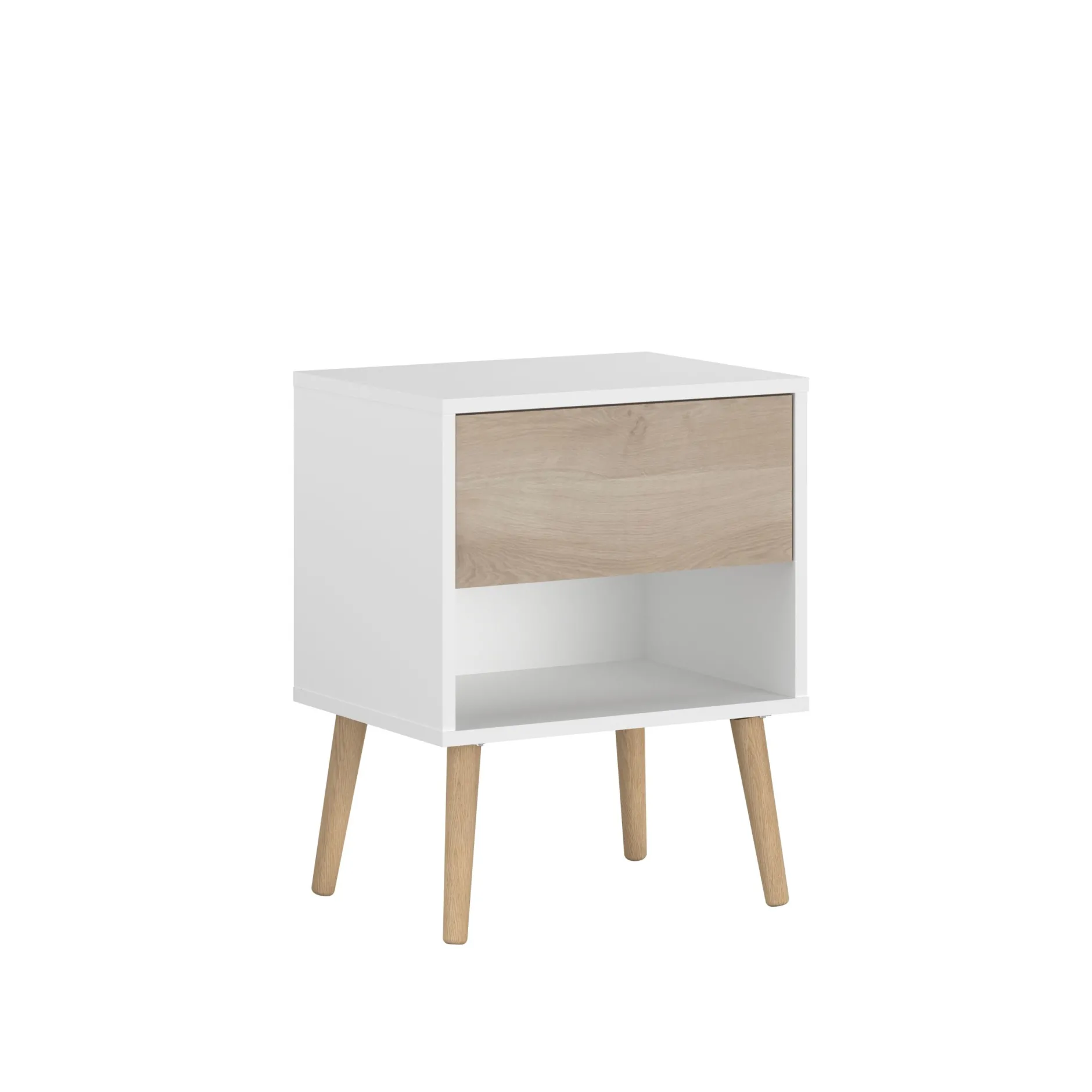 Schlafzimmerset Hardy | Doppelbett, Nachttisch | Eiche Weiß Design