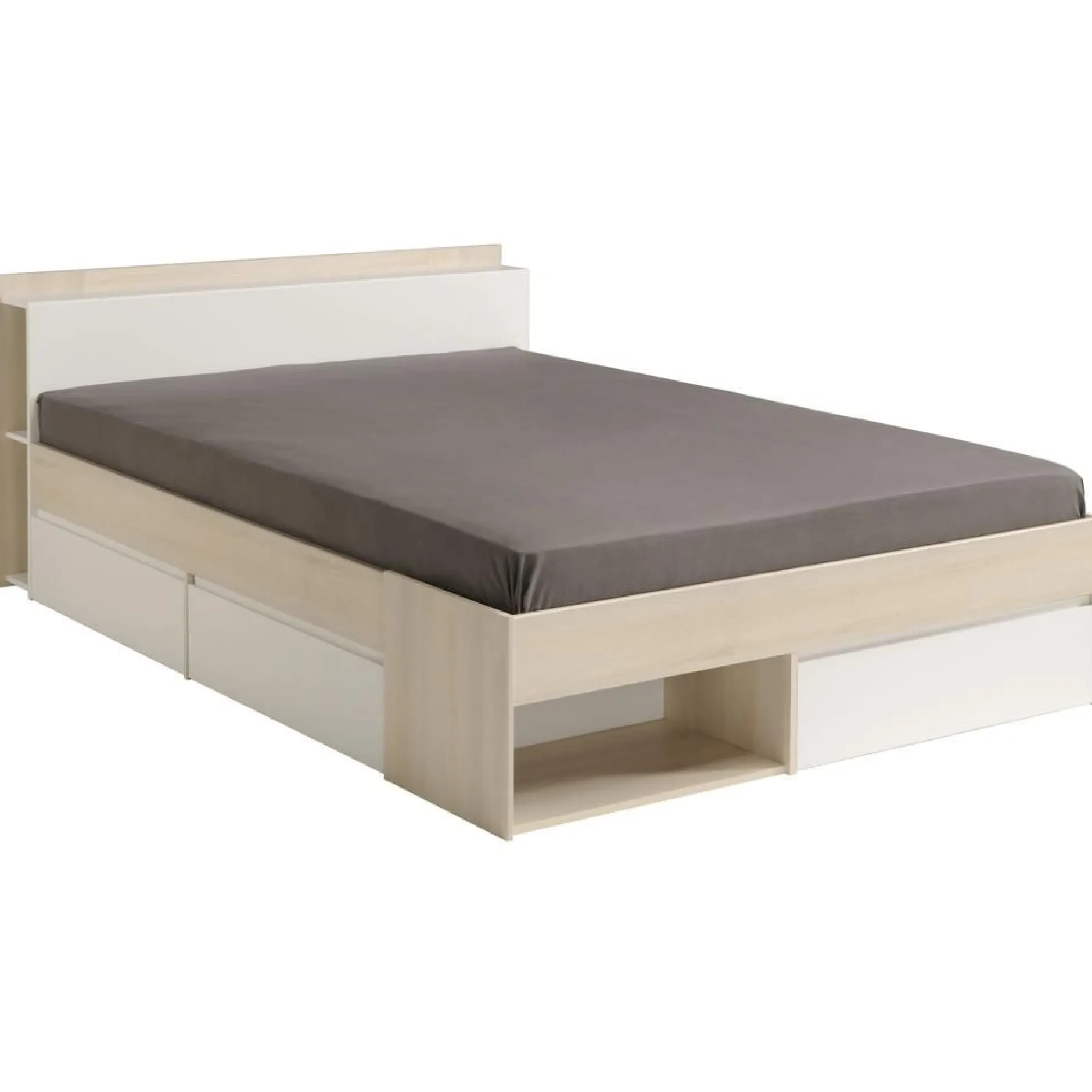 Schlafzimmer-Set Most | Doppelbett mit Stauraum, Kleiderschrank, Schreibtisch