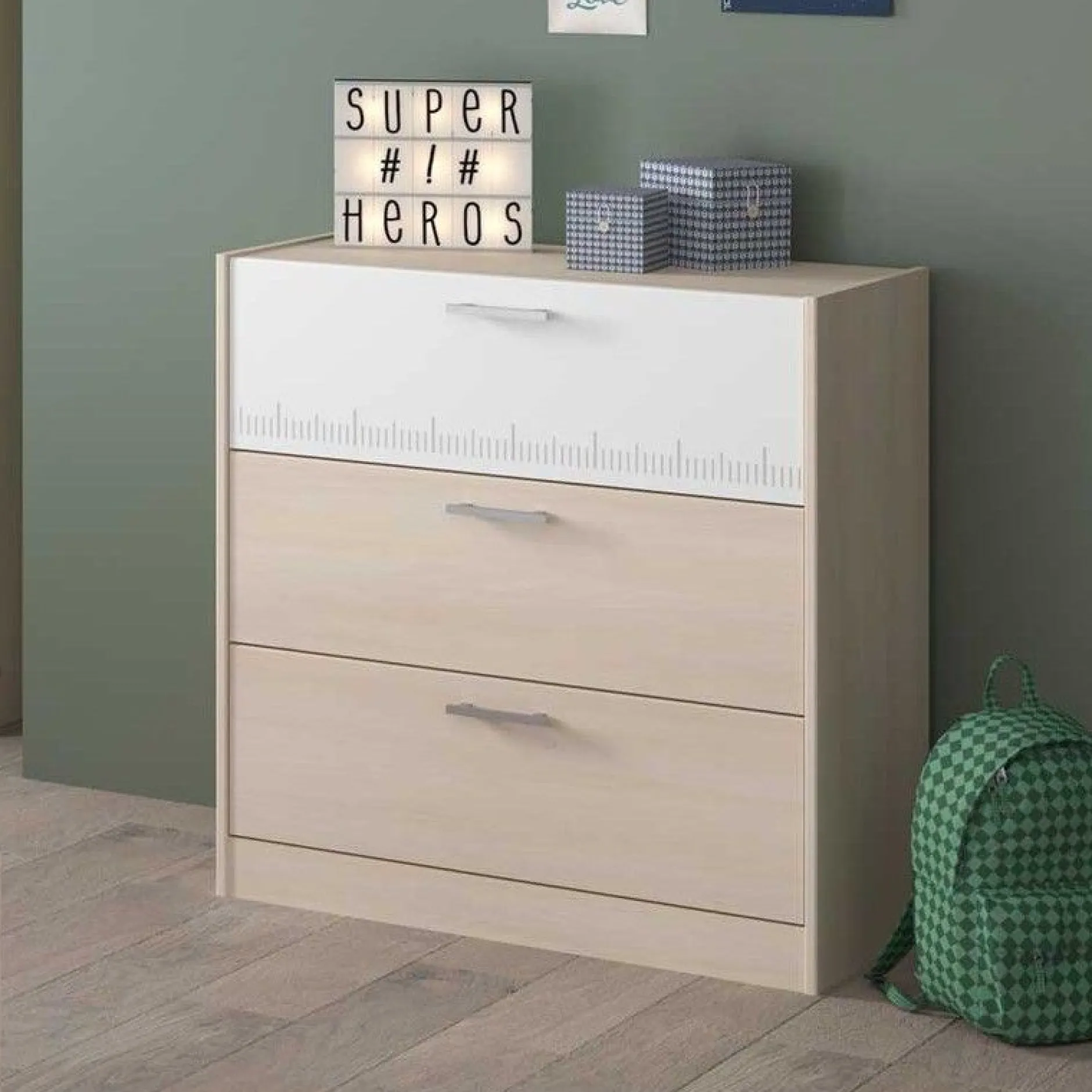 Schlafzimmer-Set Most | Doppelbett mit Stauraum, Schreibtisch, Kommode
