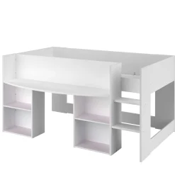 Schlafzimmerset Rue | Halbhohes Bett, Kleiderschrank und Schreibtisch