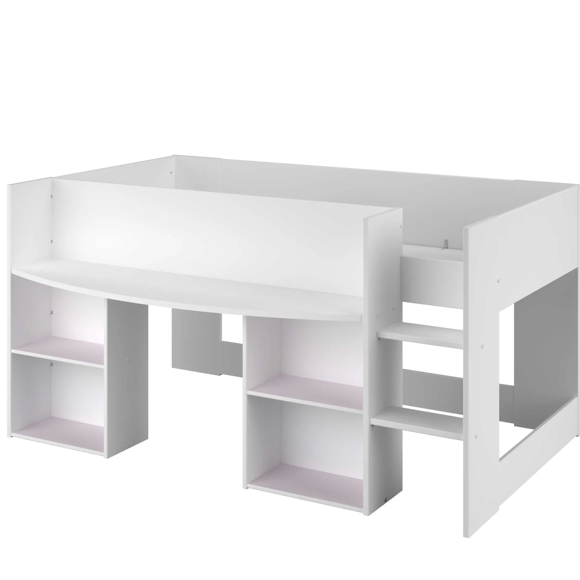 Schlafzimmerset Rue | Halbhohes Bett, Kleiderschrank und Schreibtisch