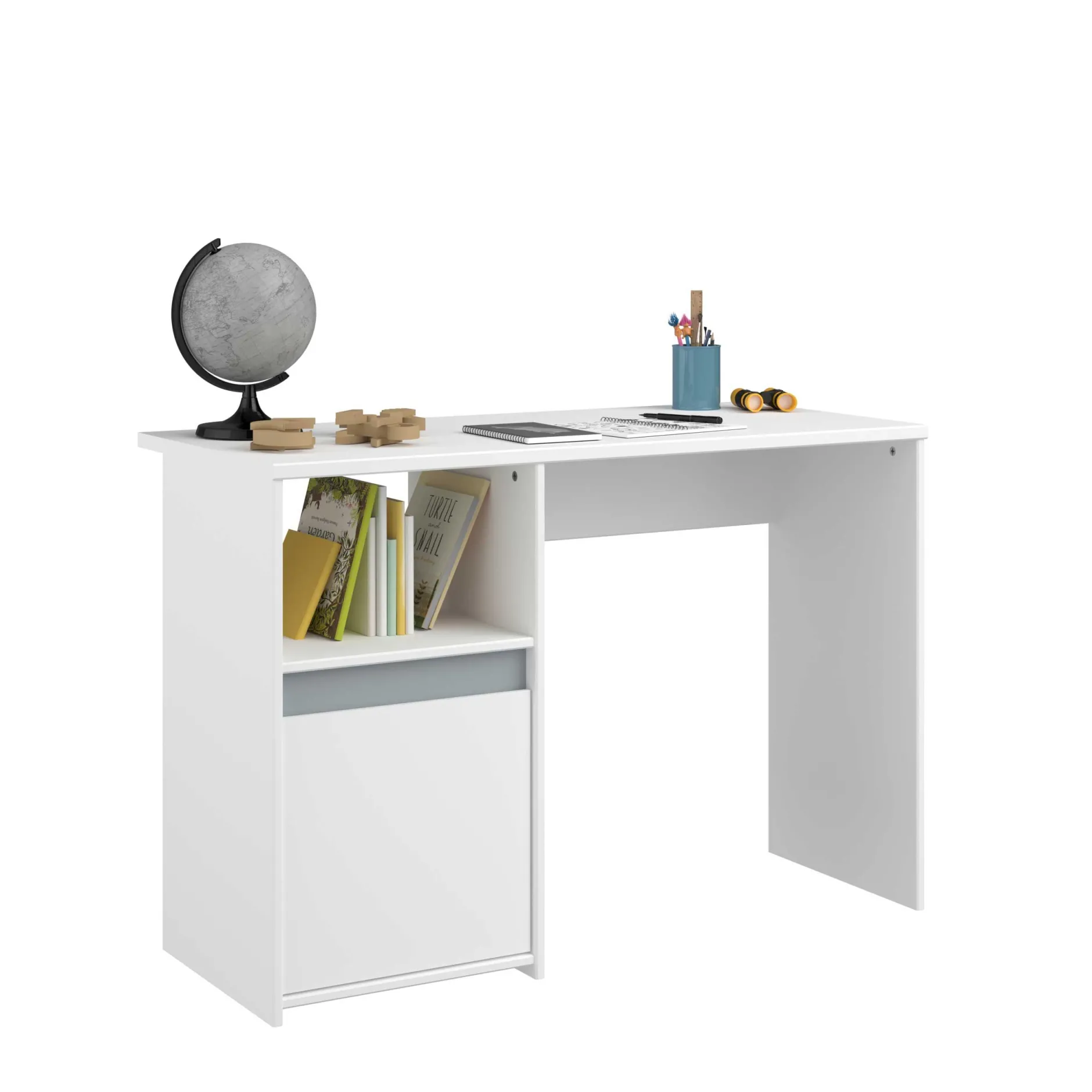 Schlafzimmerset Rue | Halbhohes Bett, Kleiderschrank und Schreibtisch