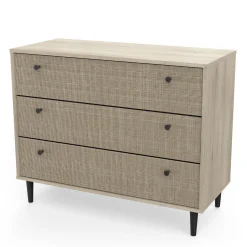 Schlafzimmerset Sayuri | Doppelbett, Nachttisch, Kleiderschrank, Kommode | Kronberg Oak Design