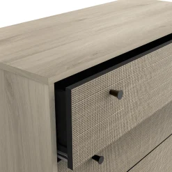 Schlafzimmerset Sayuri | Doppelbett, Nachttisch, Kleiderschrank, Kommode | Kronberg Oak Design
