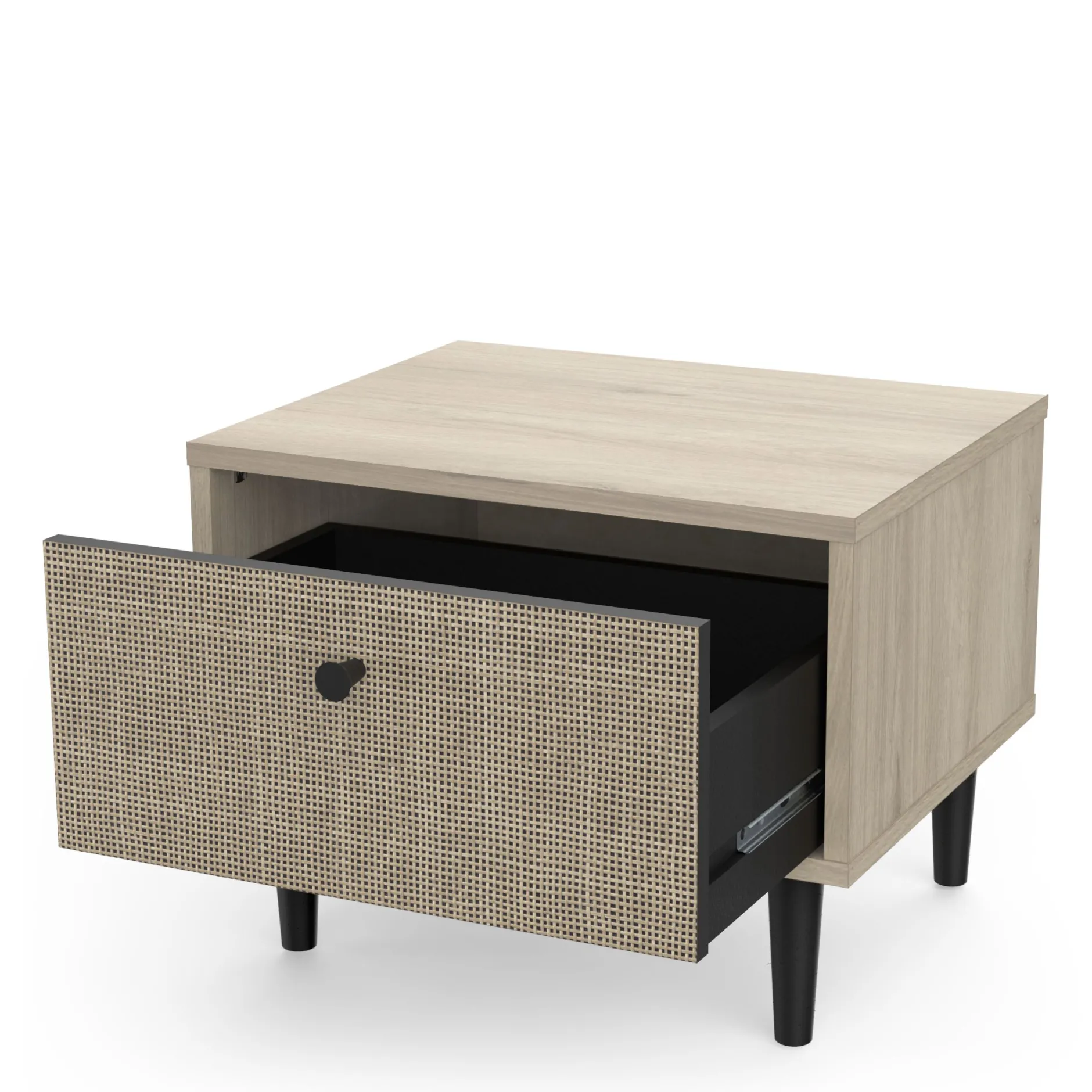 Schlafzimmerset Sayuri | Doppelbett, Nachttisch, Kleiderschrank, Kommode | Kronberg Oak Design