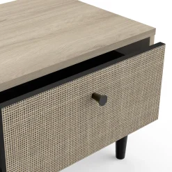 Schlafzimmerset Sayuri | Doppelbett, Nachttisch, Kleiderschrank, Kommode | Kronberg Oak Design