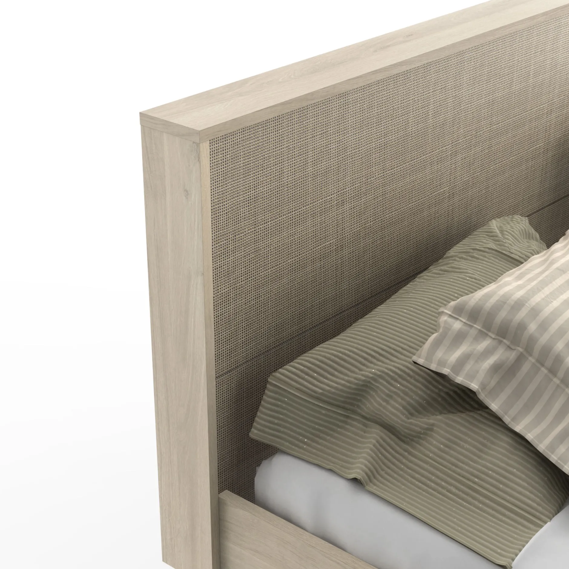 Schlafzimmerset Sayuri | Doppelbett, Nachttisch, Kleiderschrank | Kronberg Oak Design