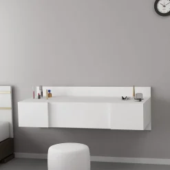 Schminktisch Zakkum - 100% MELAMINE - Weiß - 100 x 33 x 39,1 cm