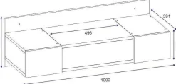 Schminktisch Zakkum - 100% MELAMINE - Weiß - 100 x 33 x 39,1 cm