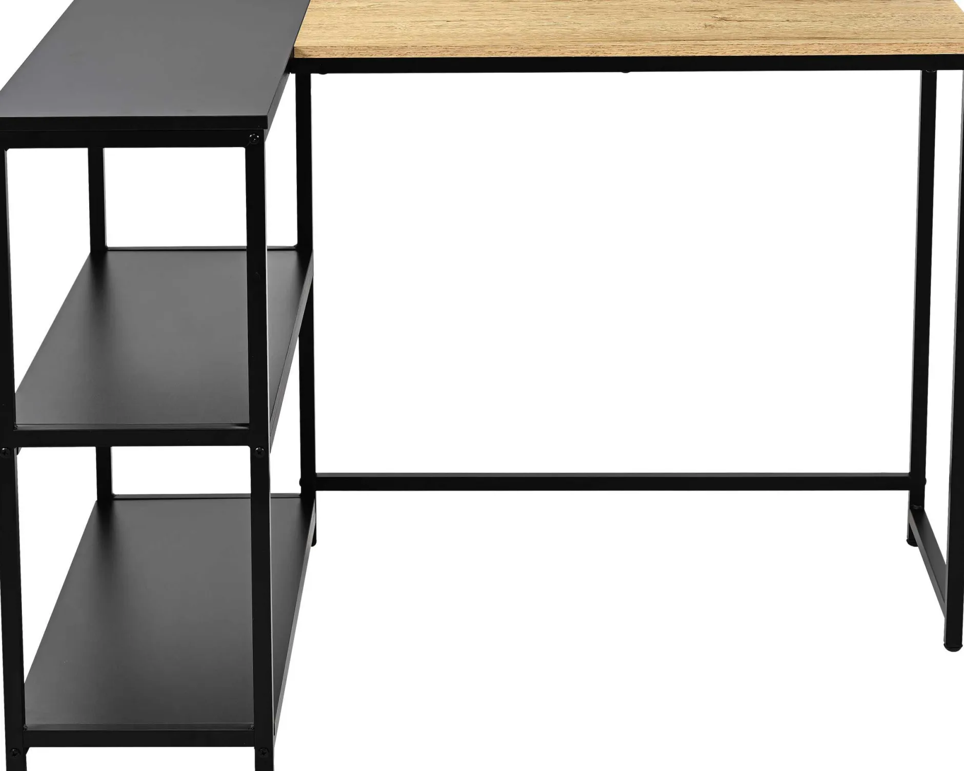 SchmitEckschreibtisch t - 110x80x76cm - mit Stauraum - Eiche Dekor/schwarz