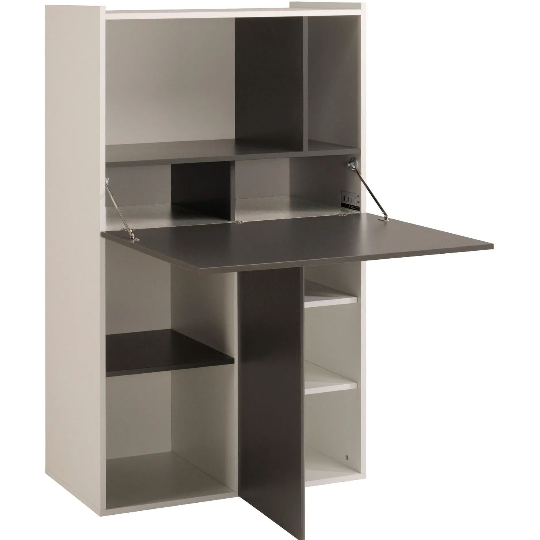 Schrank Flip 2 Türen - grau/weiß