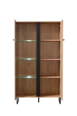 Schrank Hoggas 84,5cm 2 Türen - Eiche/Schwarz