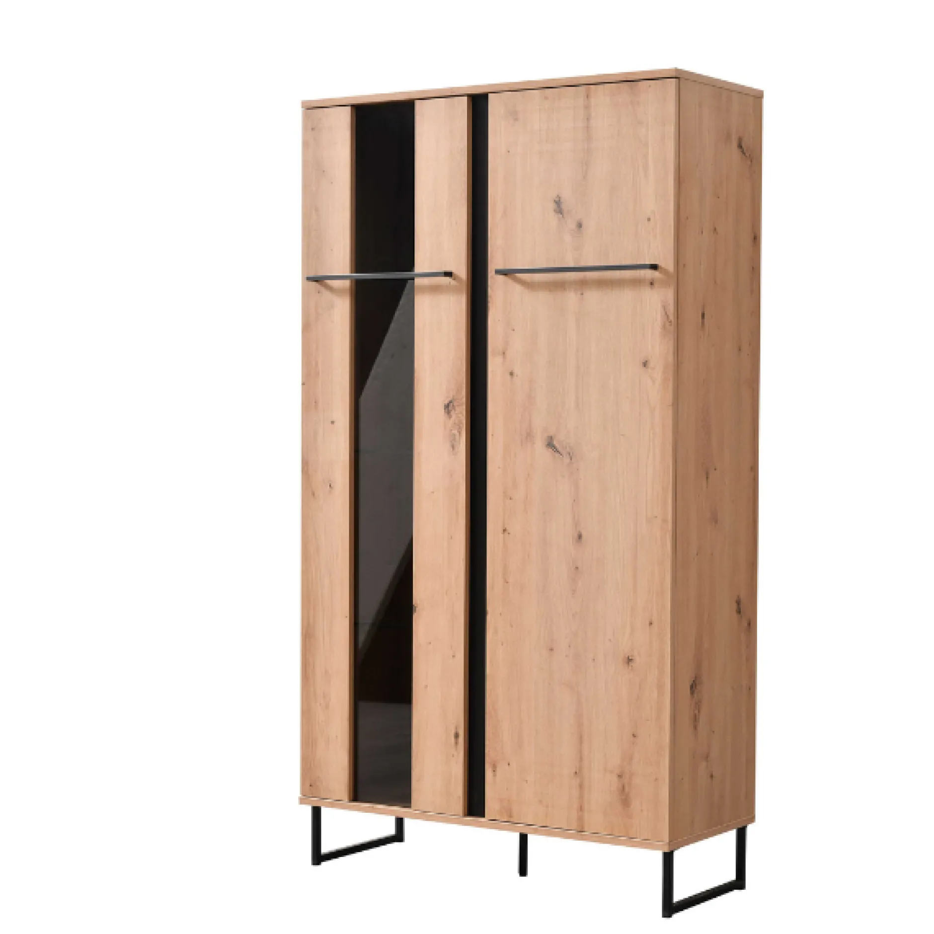Schrank Hoggas 84,5cm 2 Türen - Eiche/Schwarz