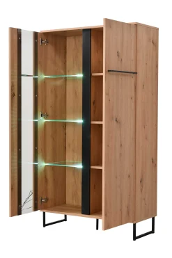 Schrank Hoggas 84,5cm 2 Türen - Eiche/Schwarz