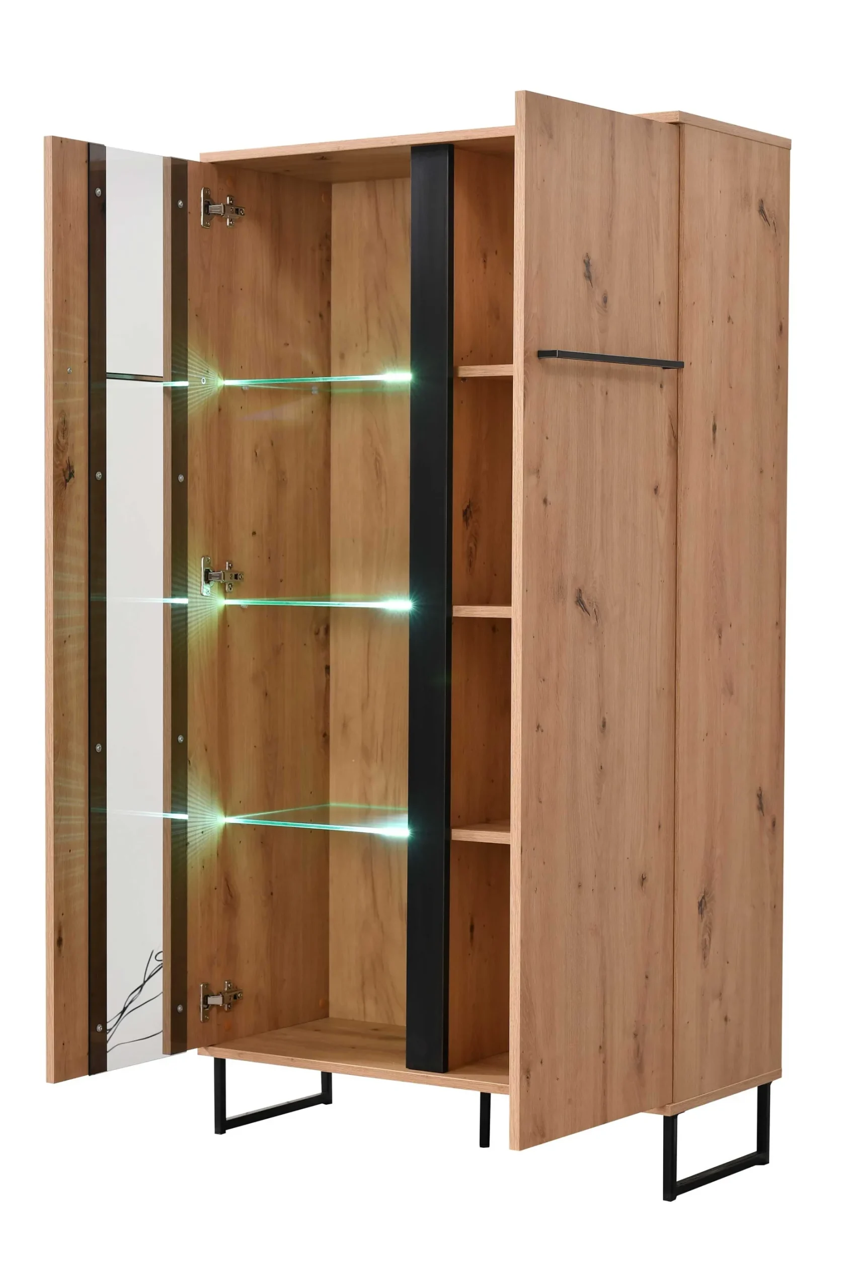 Schrank Hoggas 84,5cm 2 Türen - Eiche/Schwarz