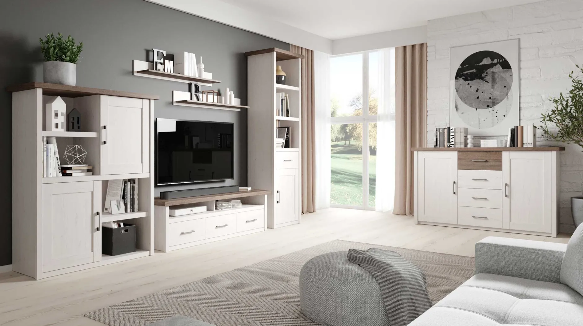 Schrank Larnaca 106cm mit 2 Türen - weiß