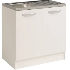 Schrank Spring 80 cm ohne Waschbecken - 2 Türen - weiß