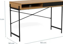Schreibtisch Angèle 110cm 1 Tür - Wildeiche