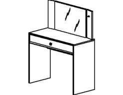 Schreibtisch/Ankleidetisch Under - 94x44x121cm - mit Schublade - Sonoma Eiche/Weiß