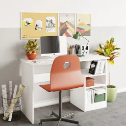 Schreibtisch Bahar - 100% MELAMINE - Weiß - 120 x 74 x 50 cm
