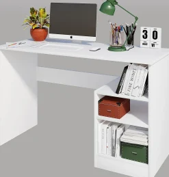 Schreibtisch Bahar - 100% MELAMINE - Weiß - 120 x 74 x 50 cm
