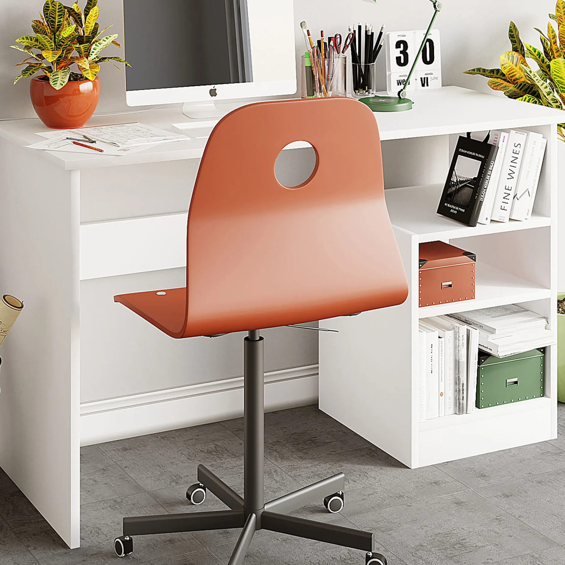 Schreibtisch Bahar - 100% MELAMINE - Weiß - 120 x 74 x 50 cm