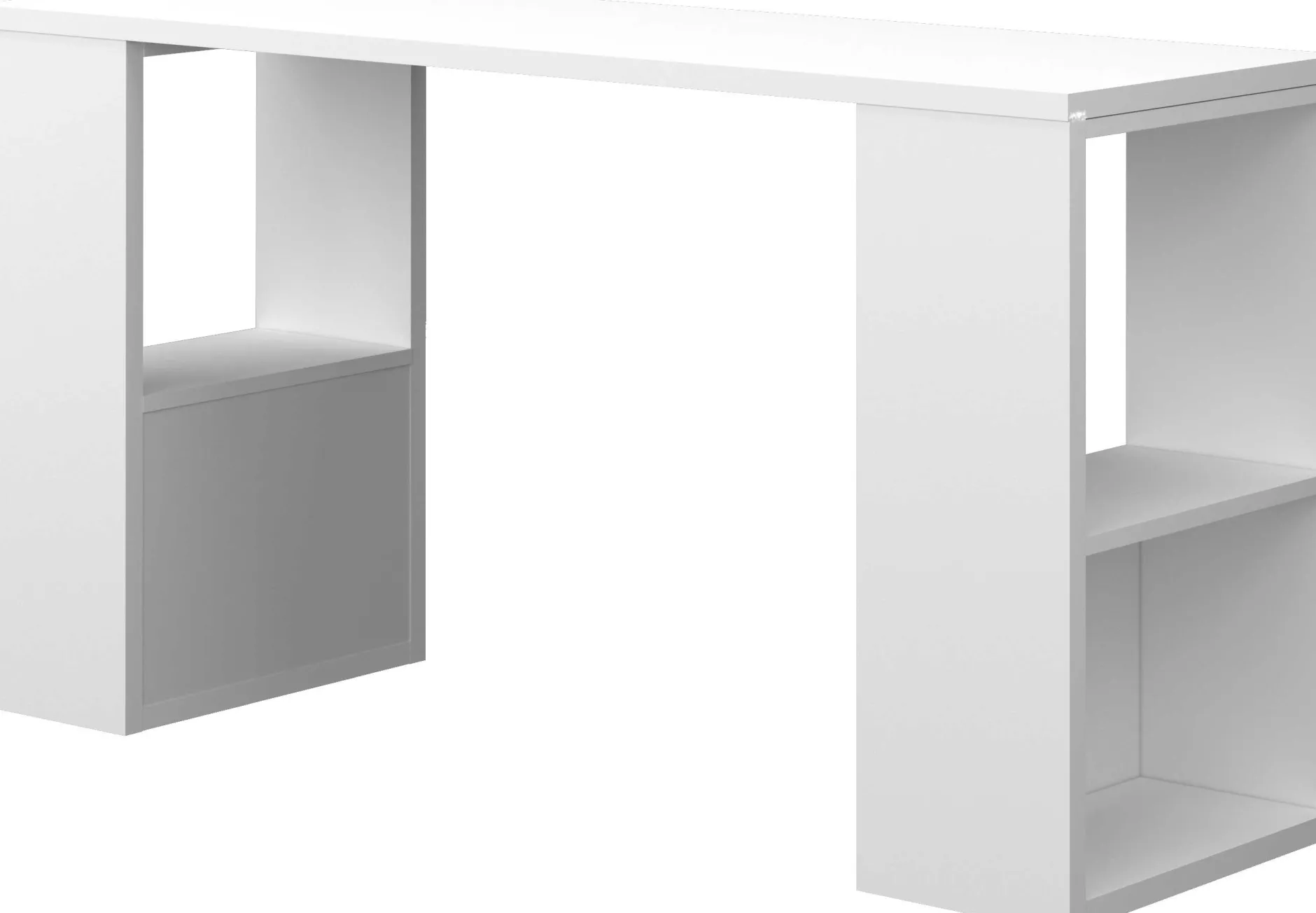Schreibtisch Beau - 200x47x76cm - mit Ablagefläche - weiß