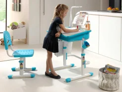 Schreibtisch Comfortline 301 mit kippbarer Tischplatte - blau