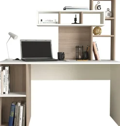 Schreibtisch Coral - 100% MELAMINE - Weiß - 140 x 153,8 x 60 cm