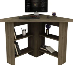 Schreibtisch Corner - 100% MELAMINE - Nussbaum - 80 x 73,8 x 80 cm