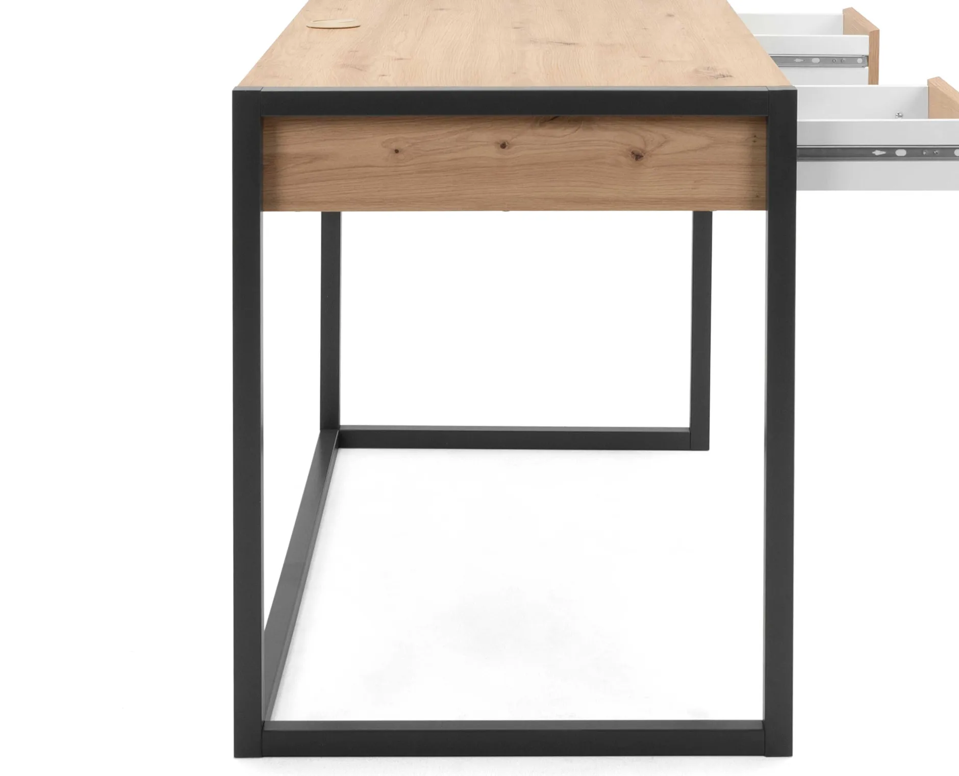 Schreibtisch Damon 120cm 2 Schubladen - Eiche/anthrazit