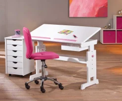 Schreibtisch Dana mit kippbarer Tischplatte - Blau/Rosa