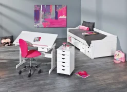 Schreibtisch Dana mit kippbarer Tischplatte - Blau/Rosa