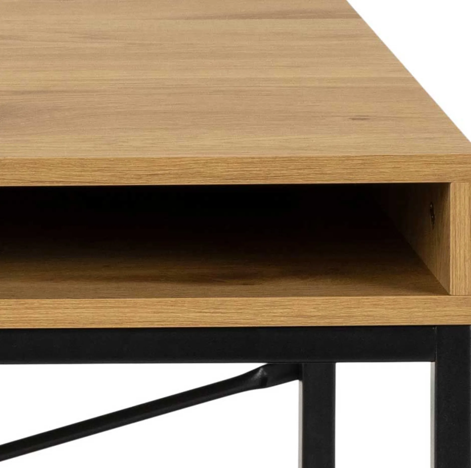 Schreibtisch Dover mit Schublade - Wildeiche/schwarz