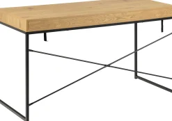 Schreibtisch Dover mit Schublade - Wildeiche/schwarz