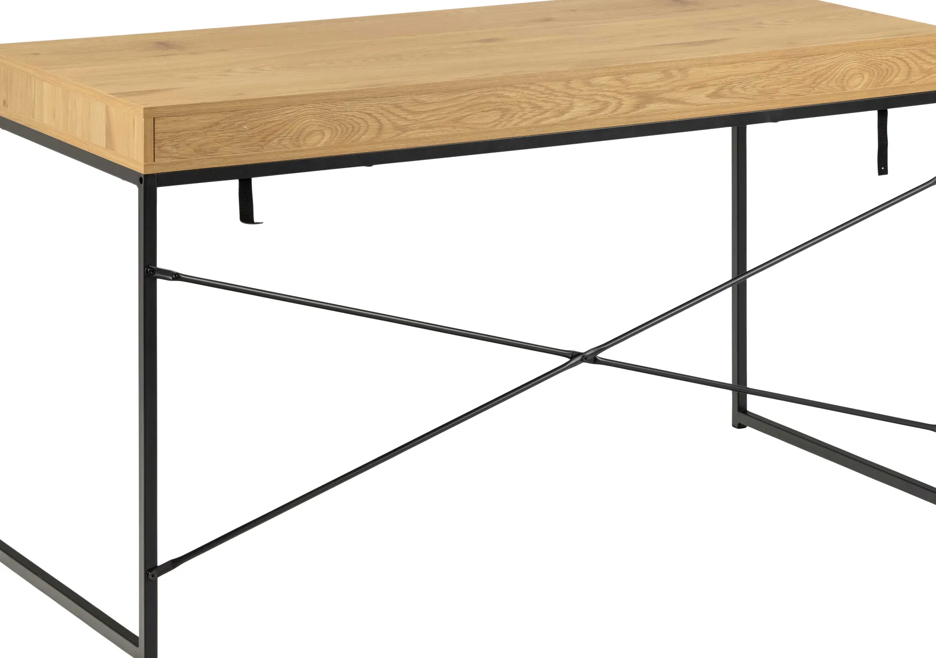 Schreibtisch Dover mit Schublade - Wildeiche/schwarz
