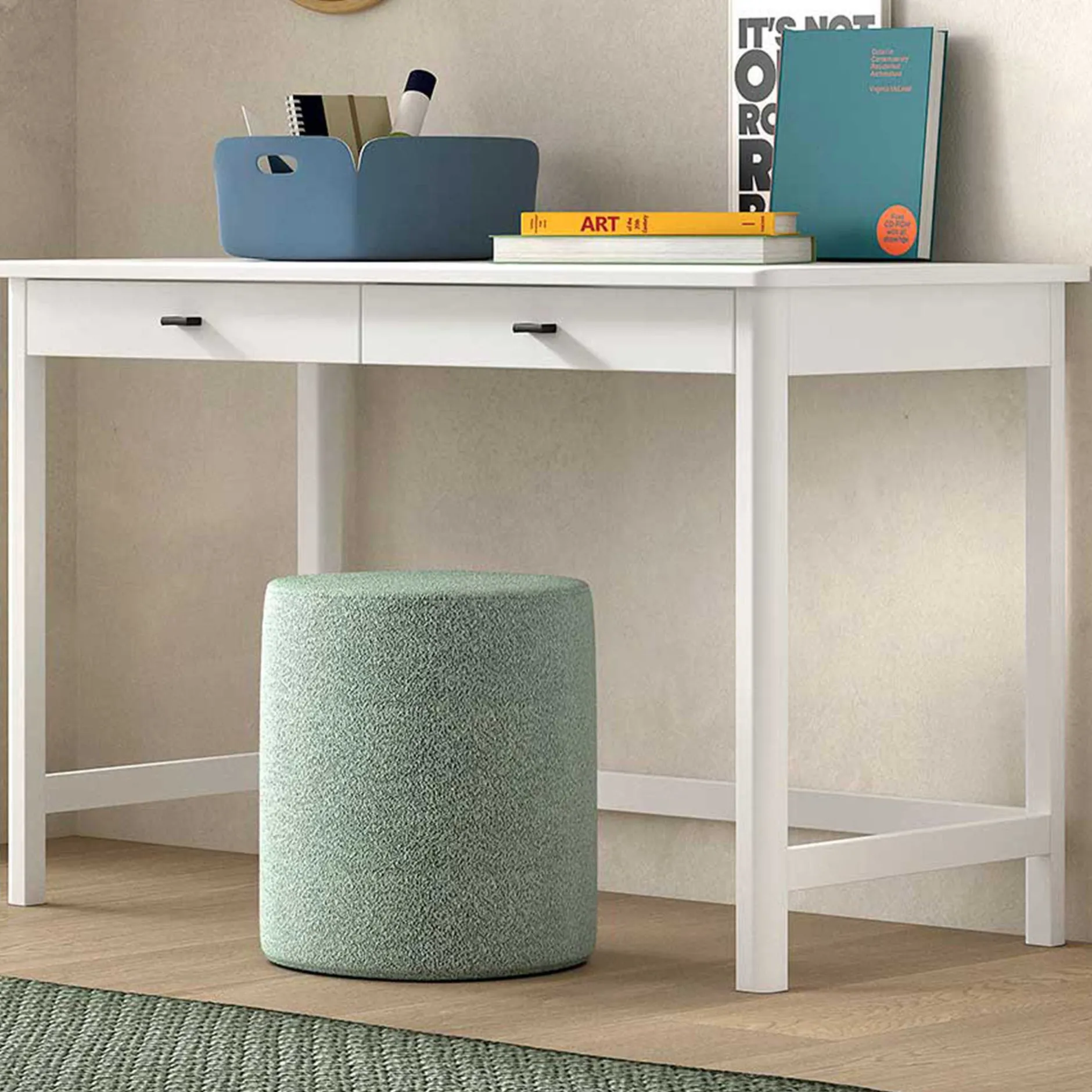 Schreibtisch Forrest - 120x60x77cm - mit zwei Schubladen - Weißbuche