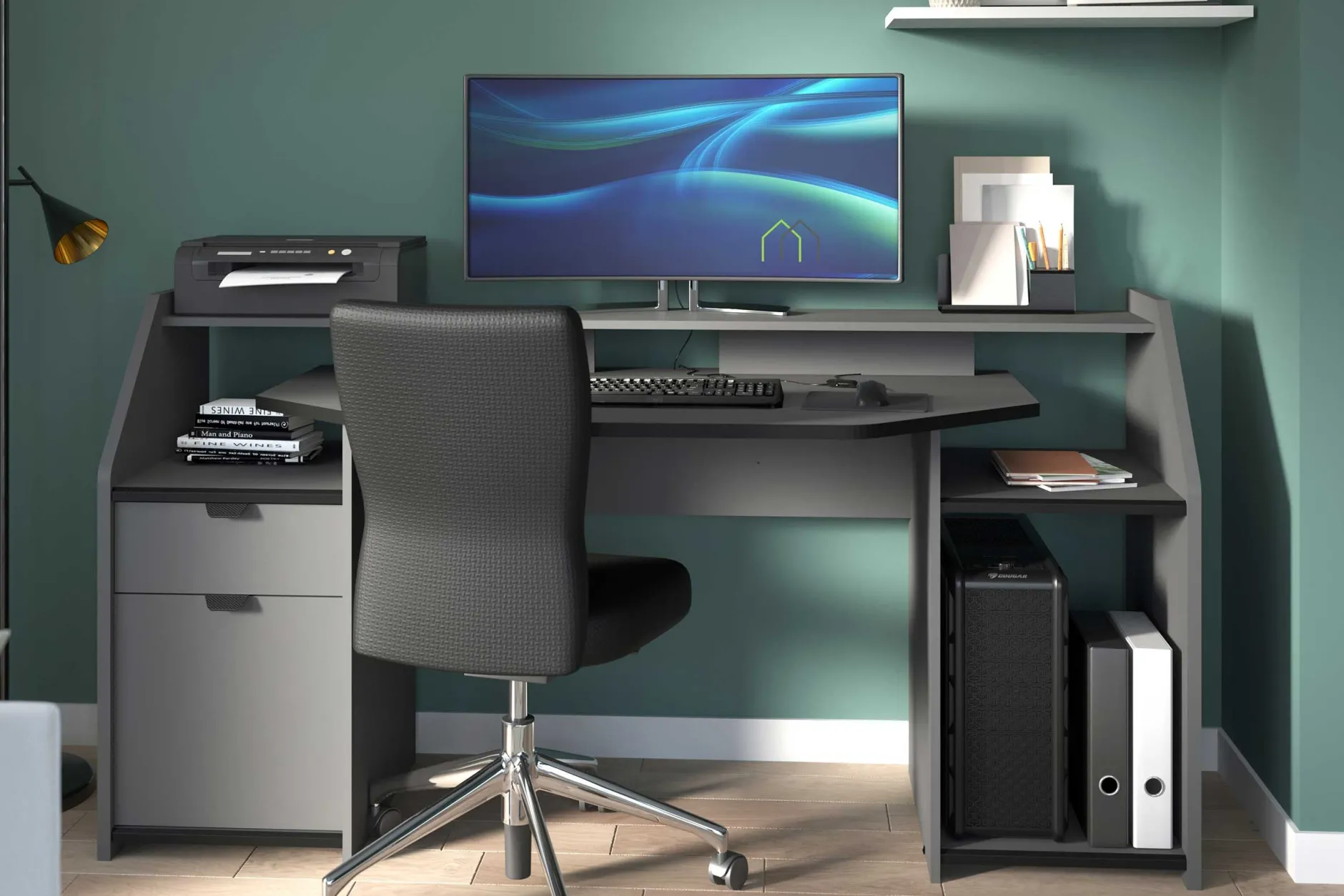 Schreibtisch-Gaming mit LED-Streifen