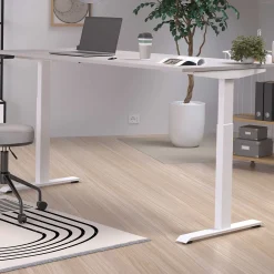 Schreibtisch Hermoso | 180 x 80 x 72-120 cm | elektrisch verstellbar | grau-weißes Design