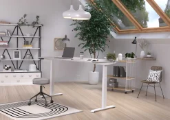 Schreibtisch Hermoso | 180 x 80 x 72-120 cm | elektrisch verstellbar | grau-weißes Design