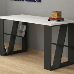 Schreibtisch Honey - 100% MELAMINE - Weiß - 140 x 75 x 60 cm