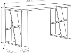 Schreibtisch Honey - 100% MELAMINE - Weiß - 140 x 75 x 60 cm