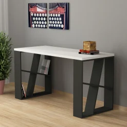 Schreibtisch Honey - 100% MELAMINE - Weiß - 140 x 75 x 60 cm