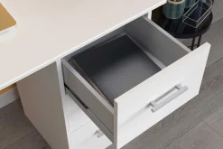 Schreibtisch Infinity 121cm mit Schubladen - weiß