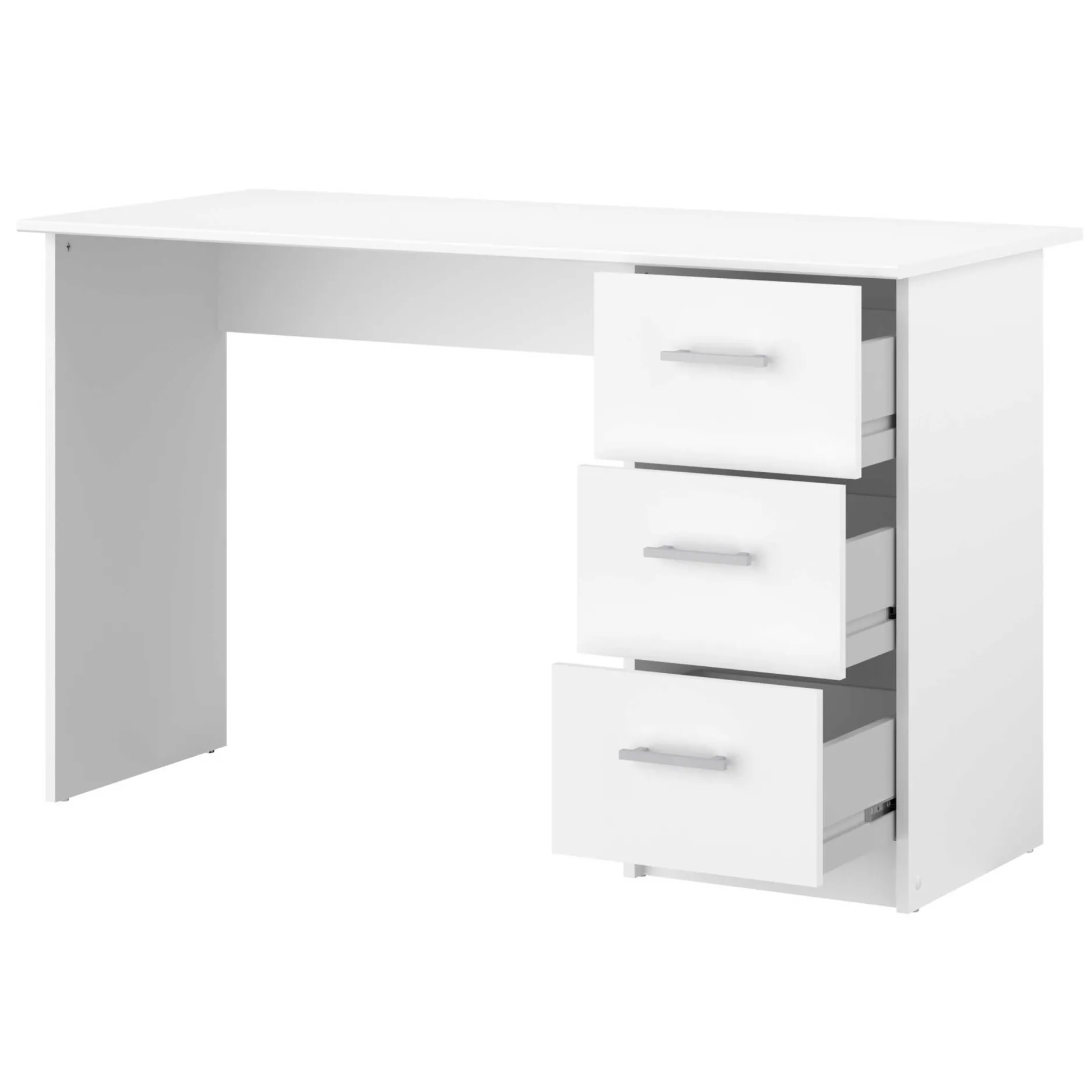 Schreibtisch Infinity 121cm mit Schubladen - weiß