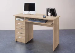 Schreibtisch Jils 110cm mit 4 Schubladen - Eiche