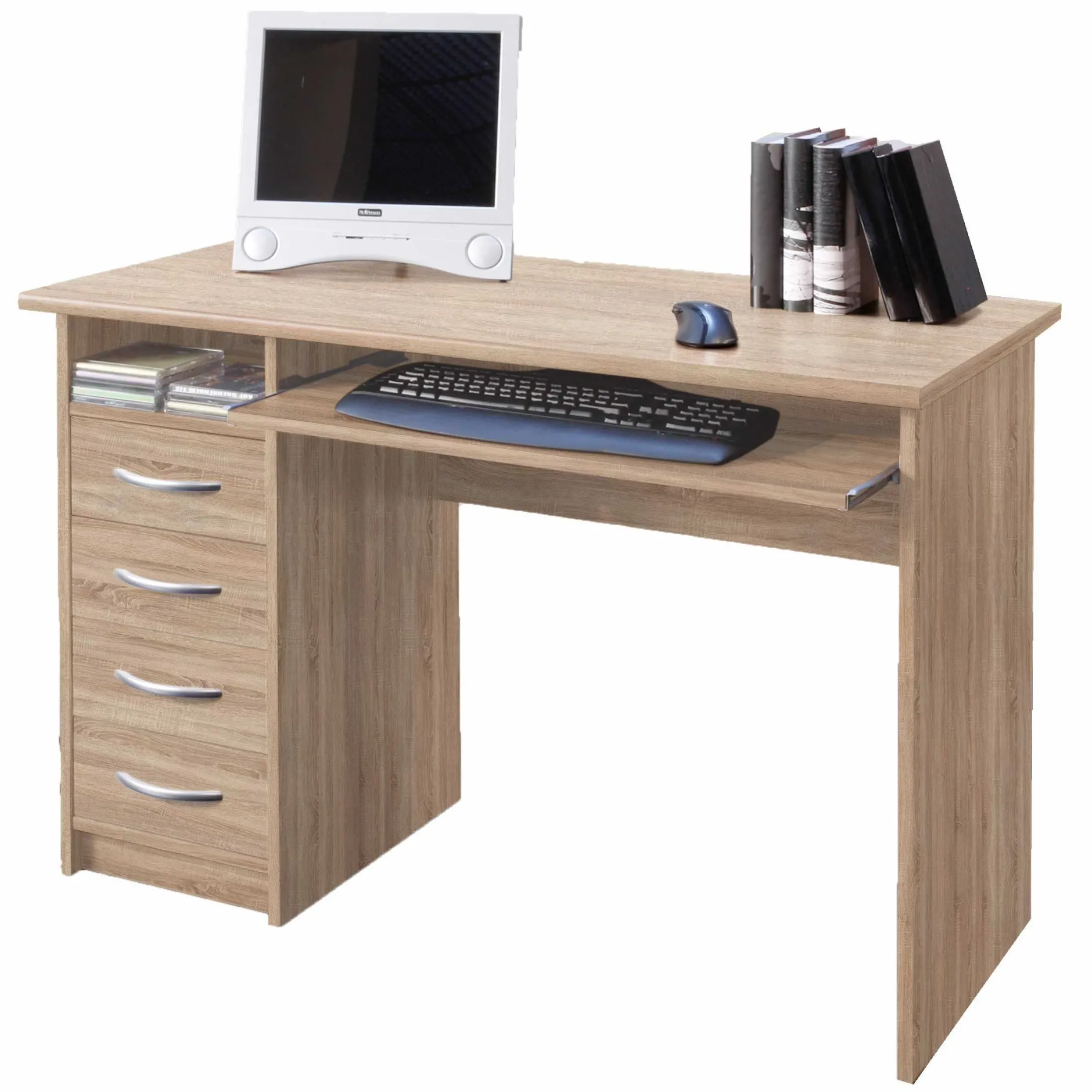 Schreibtisch Jils 110cm mit 4 Schubladen - Eiche