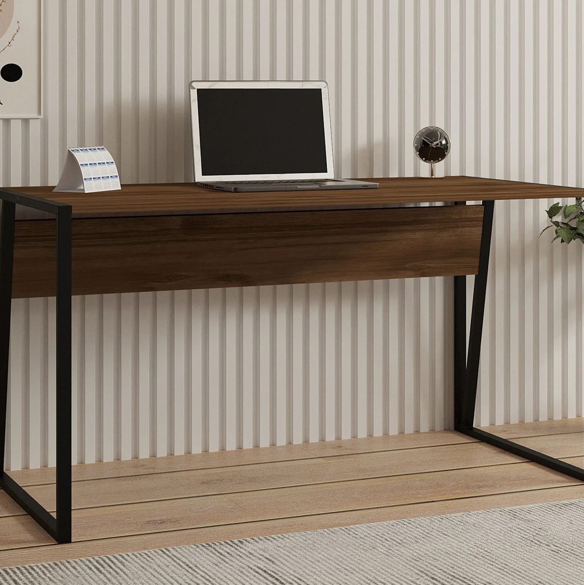 Schreibtisch Kemer - 100% MELAMINE - Nussbaum - 140 x 74 x 70 cm